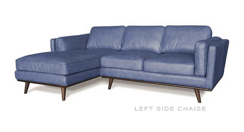 Elio Vintage Leather Left Side Chaise