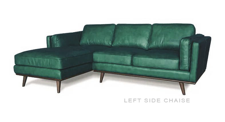 Elio Vintage Leather Left Side Chaise