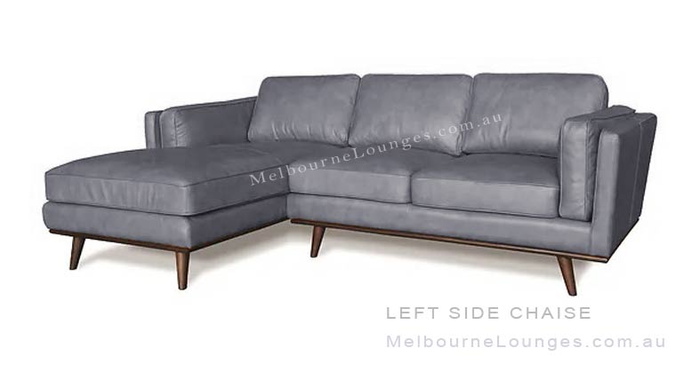 Elio Vintage Leather Left Side Chaise