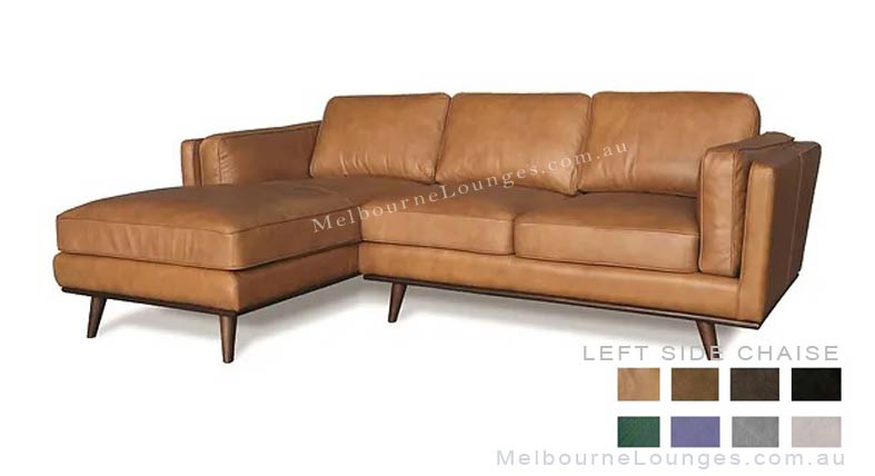 Elio Vintage Leather Left Side Chaise