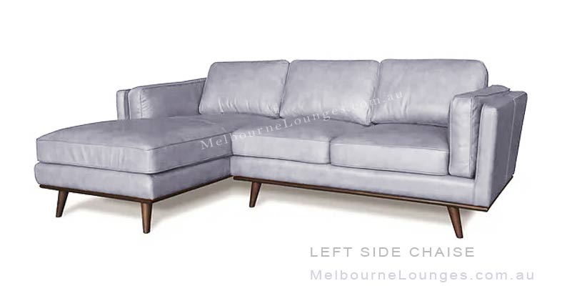 Elio Vintage Leather Left Side Chaise